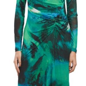 Calvin Klein Vibrant Green Long Sleeve Dress